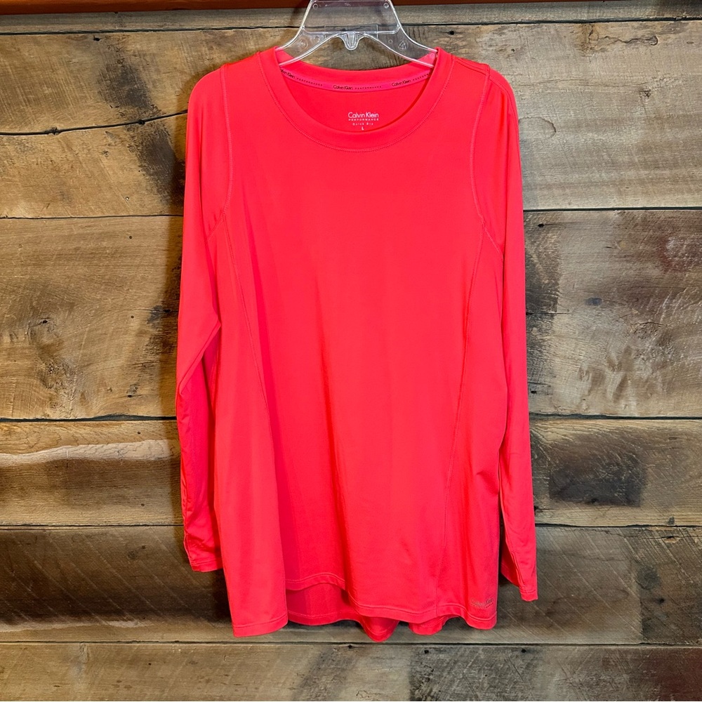 Calvin Klein Performance Quick Dry Vibrant Red/Pink Long Sleeve Top